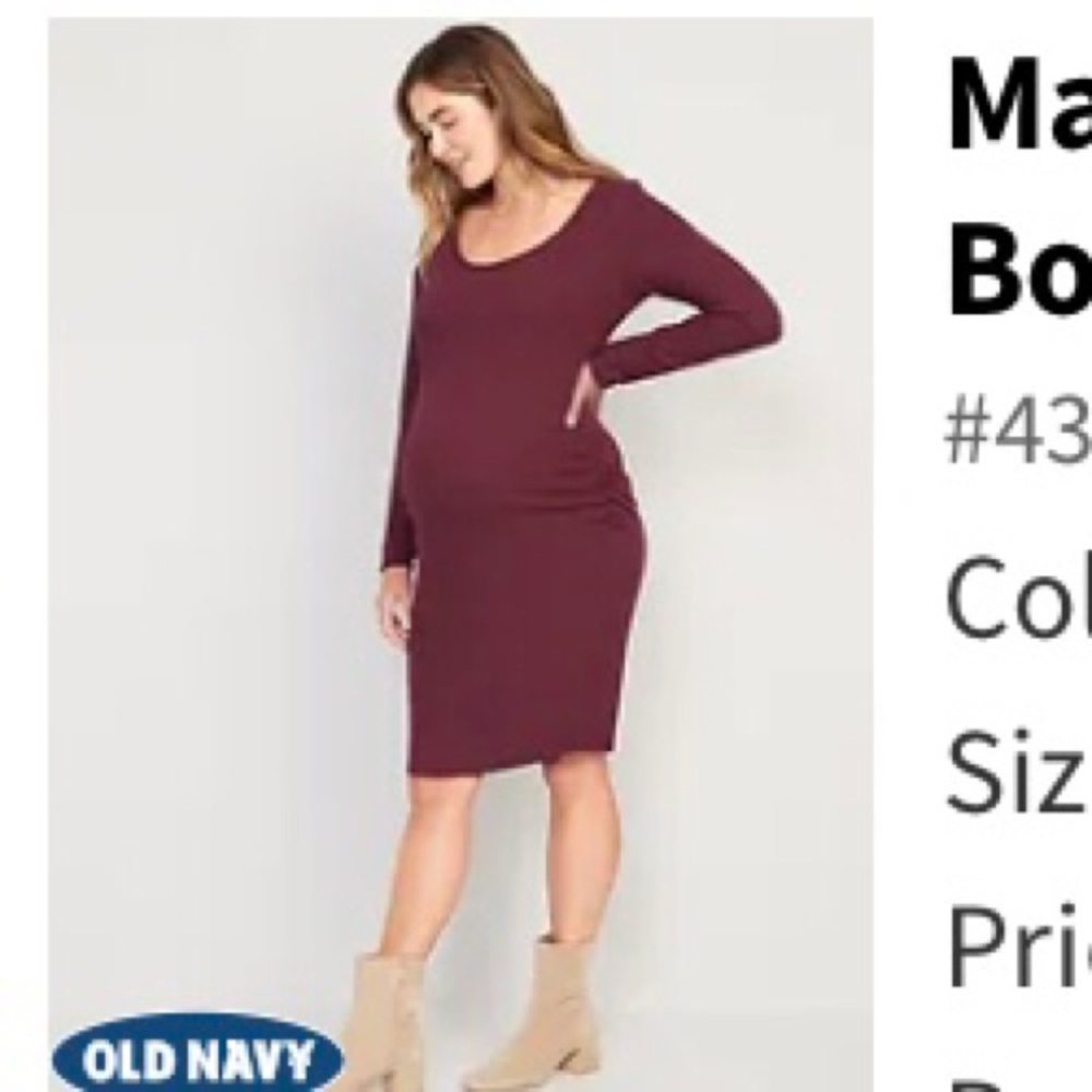 Maroon Maternity Dress size M, EUC